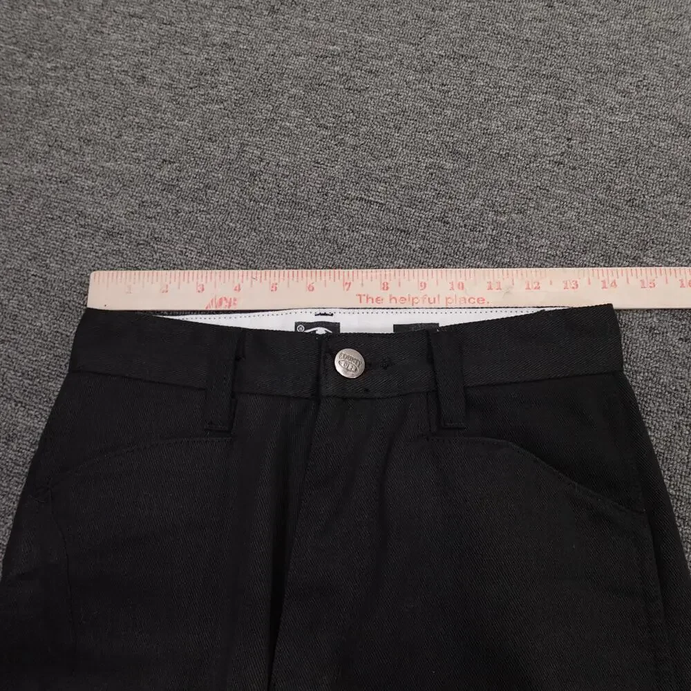 County FB Pants Mens 28x25 Black Relaxed Fit Chino Wide Leg Zip Fly Workwear